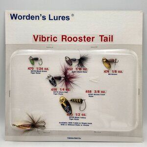 Yakima Wordens Lures Vibric Rooster Tail Fishing Lures Sample Display 422781